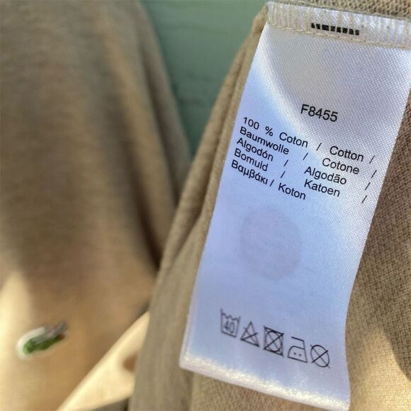 Lacoste Men's Classic Fit Polo Shirt Beige 4XL Short Sleeve Casual - Picture 9 of 10